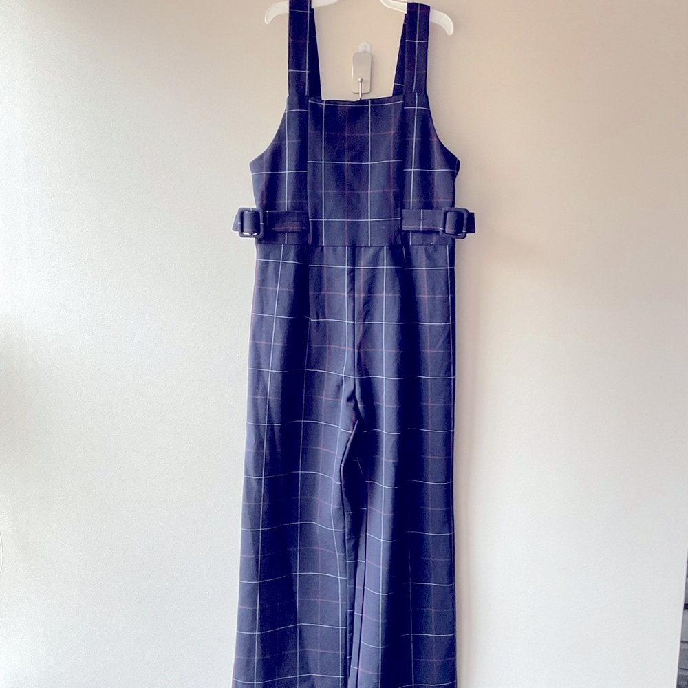 Zara Plaid Navy Romper